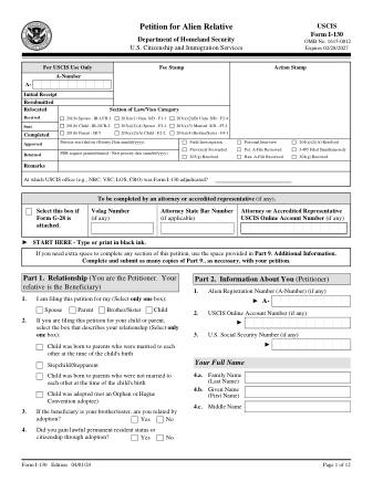 Form I-130 - Petition for Alien Relative