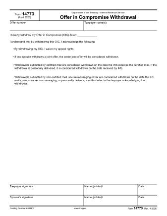 IRS Form 14773