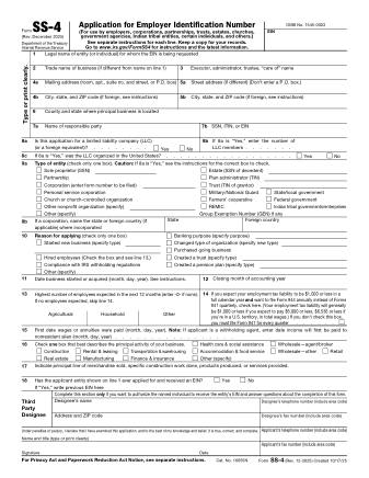 IRS Form SS4