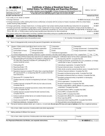 IRS Form W8BENE