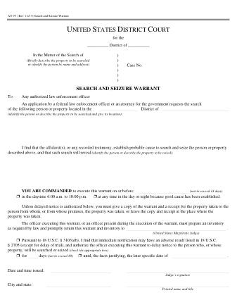 US Courts Form AO093