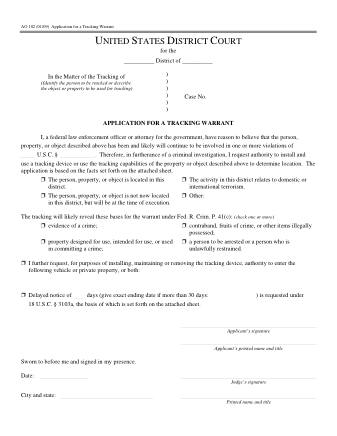 US Courts Form AO102
