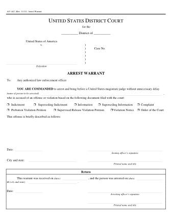US Courts Form AO442