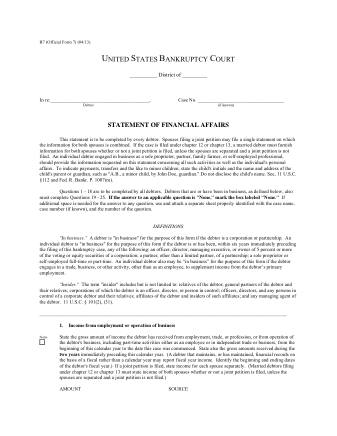 US Courts Form B 007 1