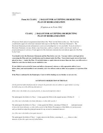 US Courts Form B14