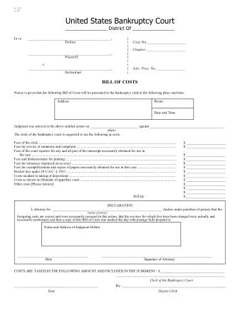 US Courts Form B263