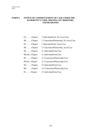 US Courts Form B9